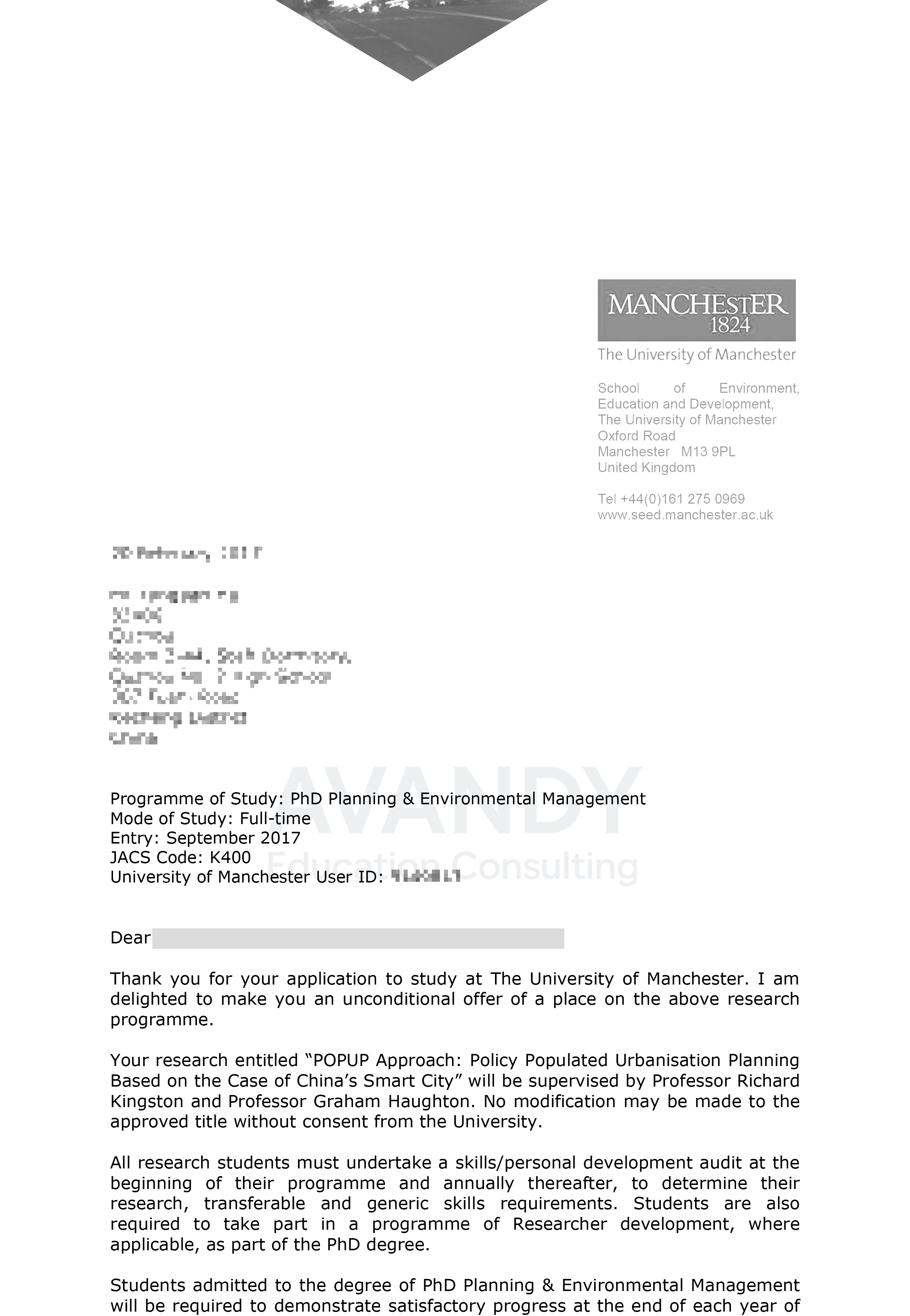 Documentación verificada del resultado de admisión