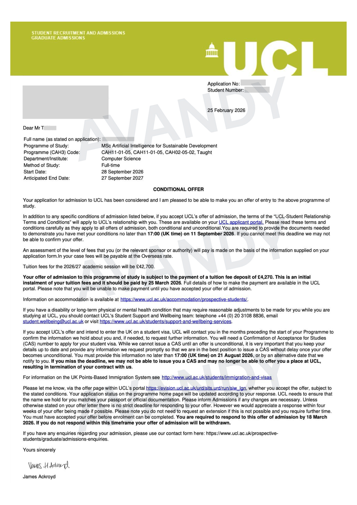 Documento verificado del resultado de admisión