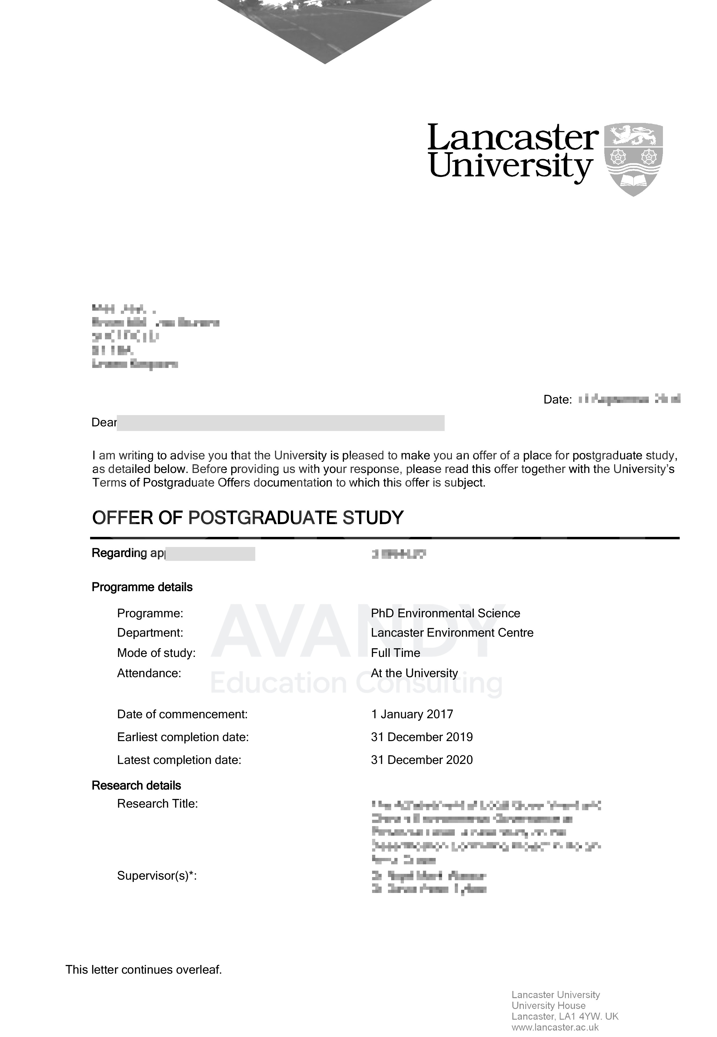 Documentación verificada del resultado de admisión