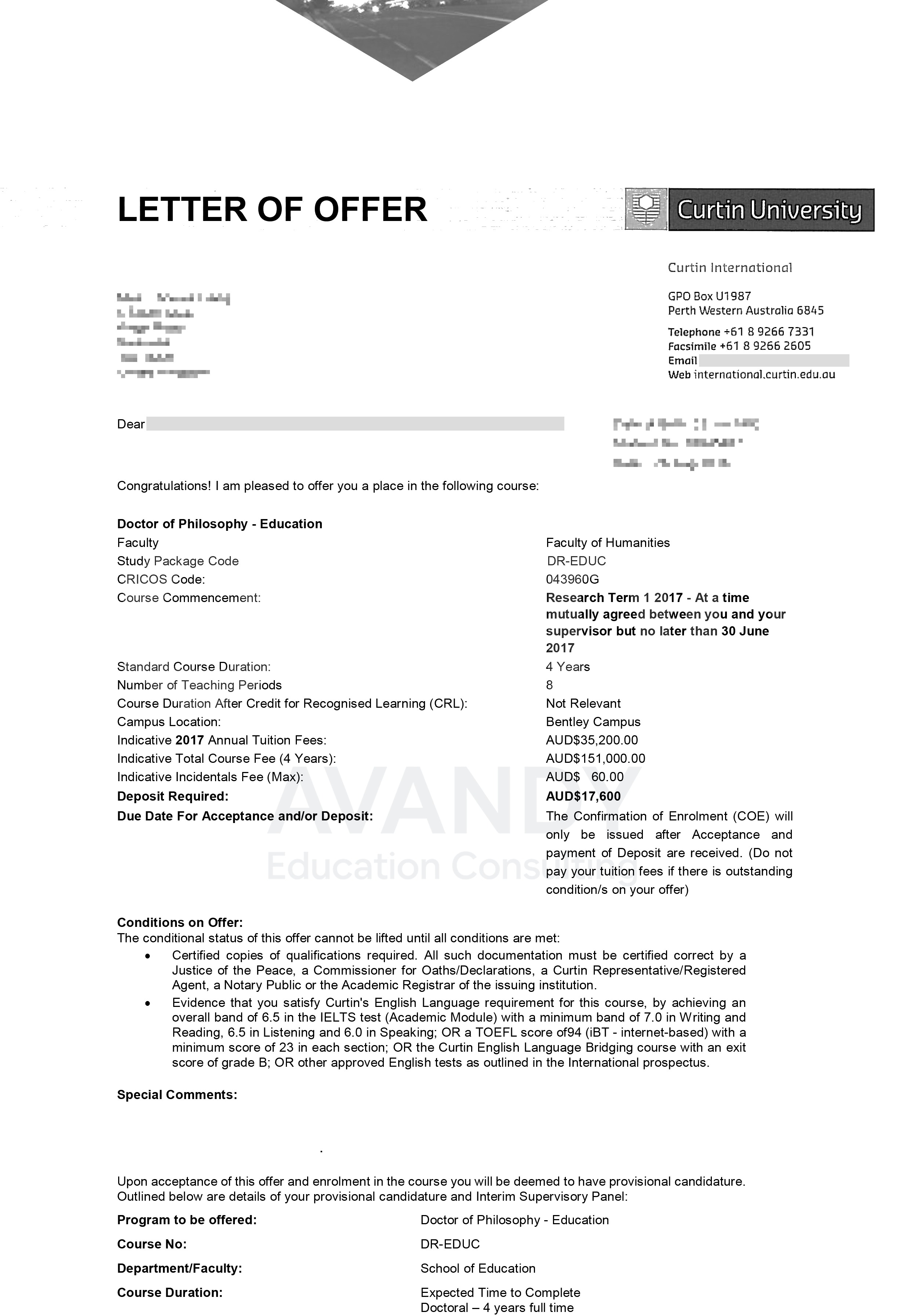 Documentación verificada del resultado de admisión