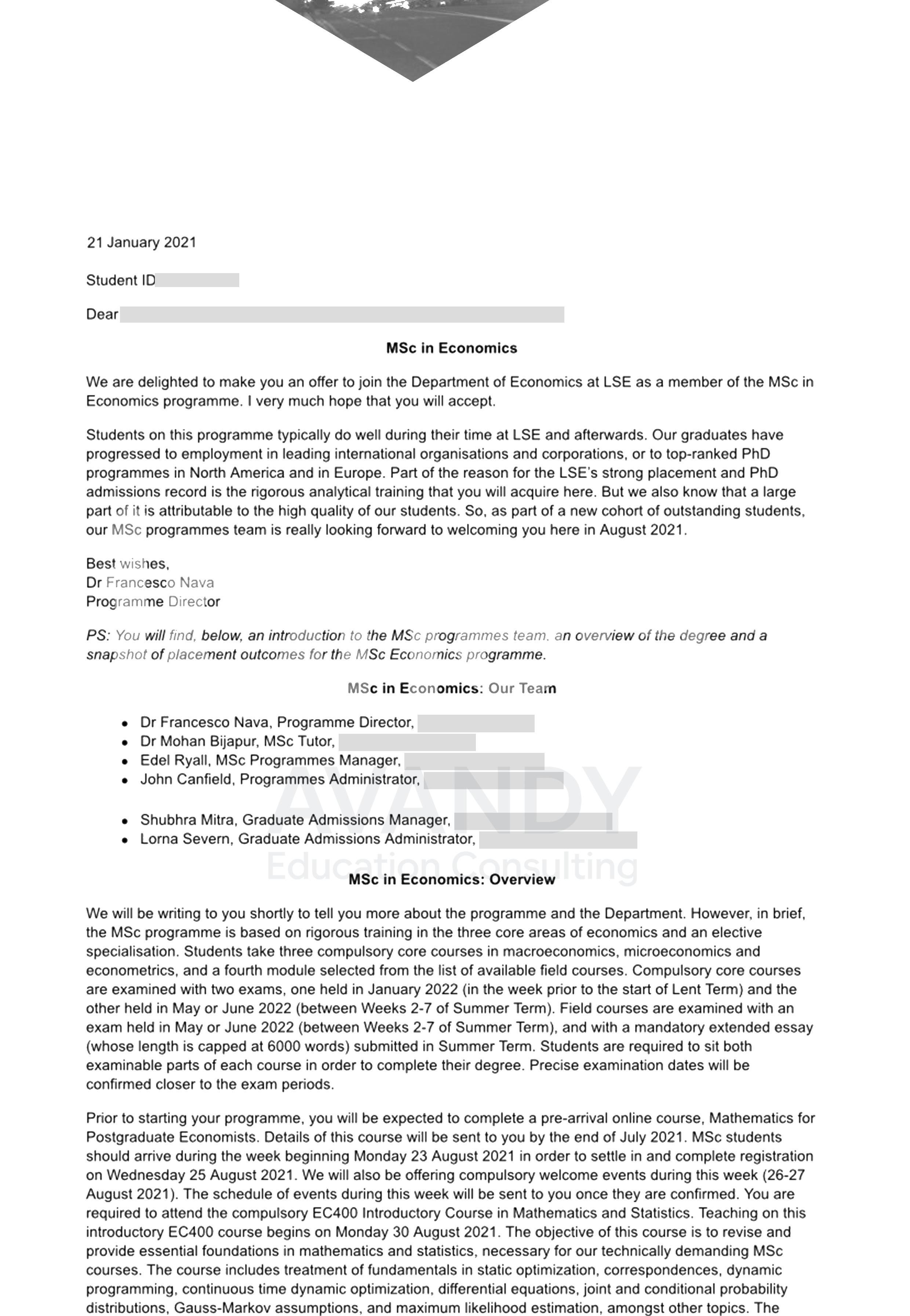 Documentación verificada del resultado de admisión