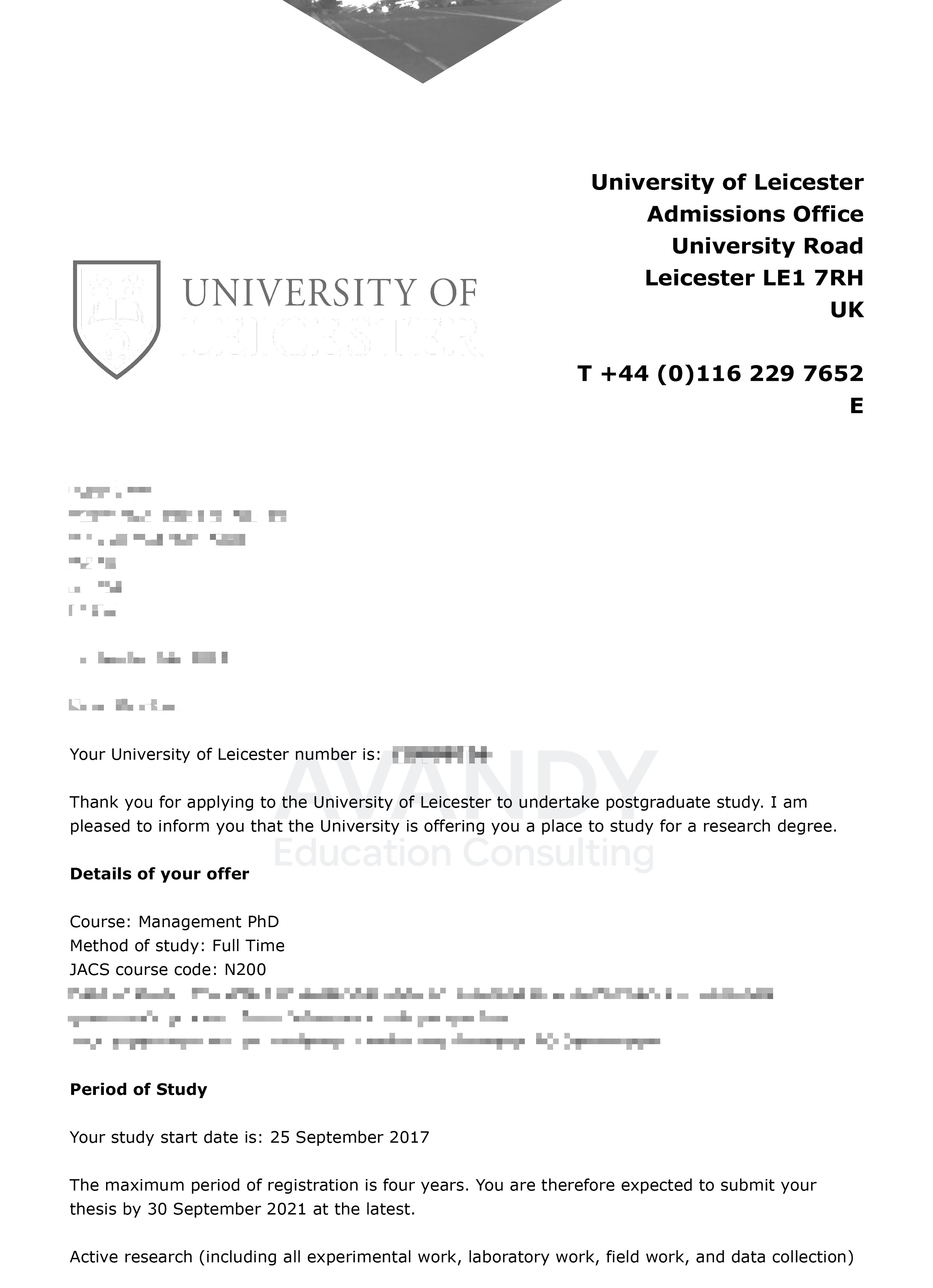 Documentación verificada del resultado de admisión